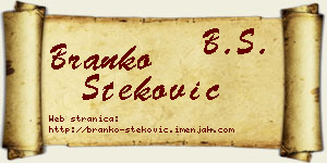 Branko Steković vizit kartica